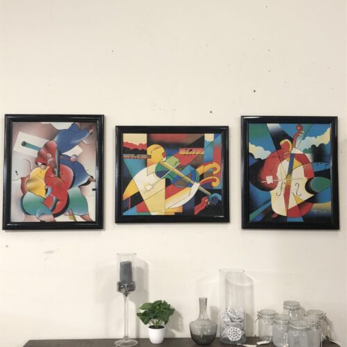 Acrylic Framed Oil On Canvas Set