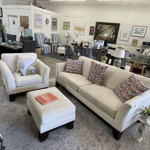 Pottery Barn Sofa With Ottoman