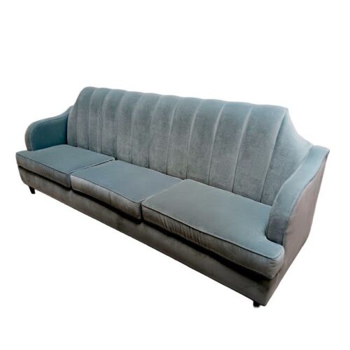Sea Blue Custom Velvet Banquette