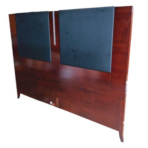 King Mahogany Headboard w/ Padded Leather, Crystals and Frame