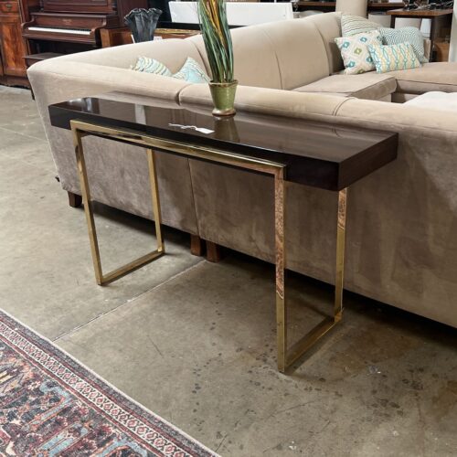 Croyn Veneer Sofa Table w Golden Legs