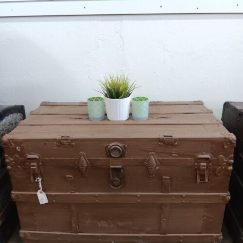 Large Brown Antique Shipping Trunk
