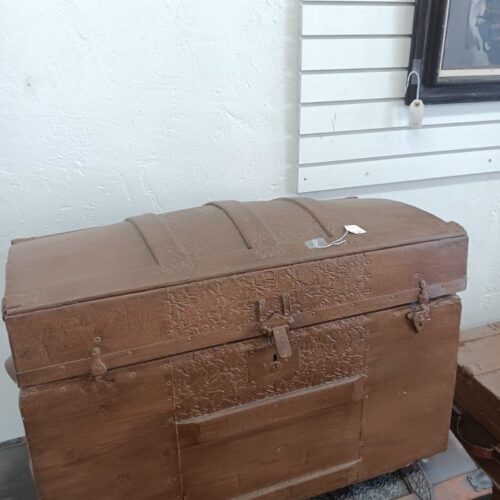 Small Rounded Brown Antique Trunk