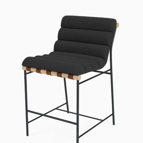 Denver Modern Vail Counter Stool in Oak & Charcoal Boucle