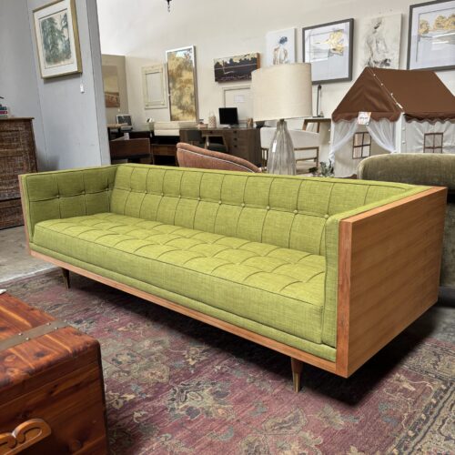 87" Lime Green Mid Century Modern Box Sofa by Article
