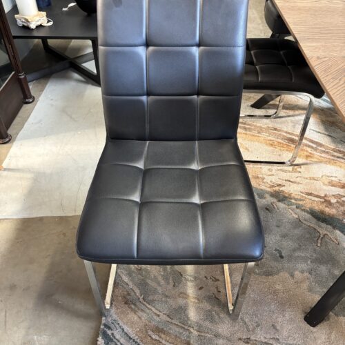 Faux Leather and Chrome Upholstered Dining Chairs