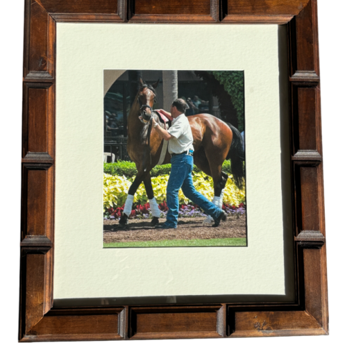 Thoroughbred and Trainer - Del Mar Racetrack Photo, Ltd Ed