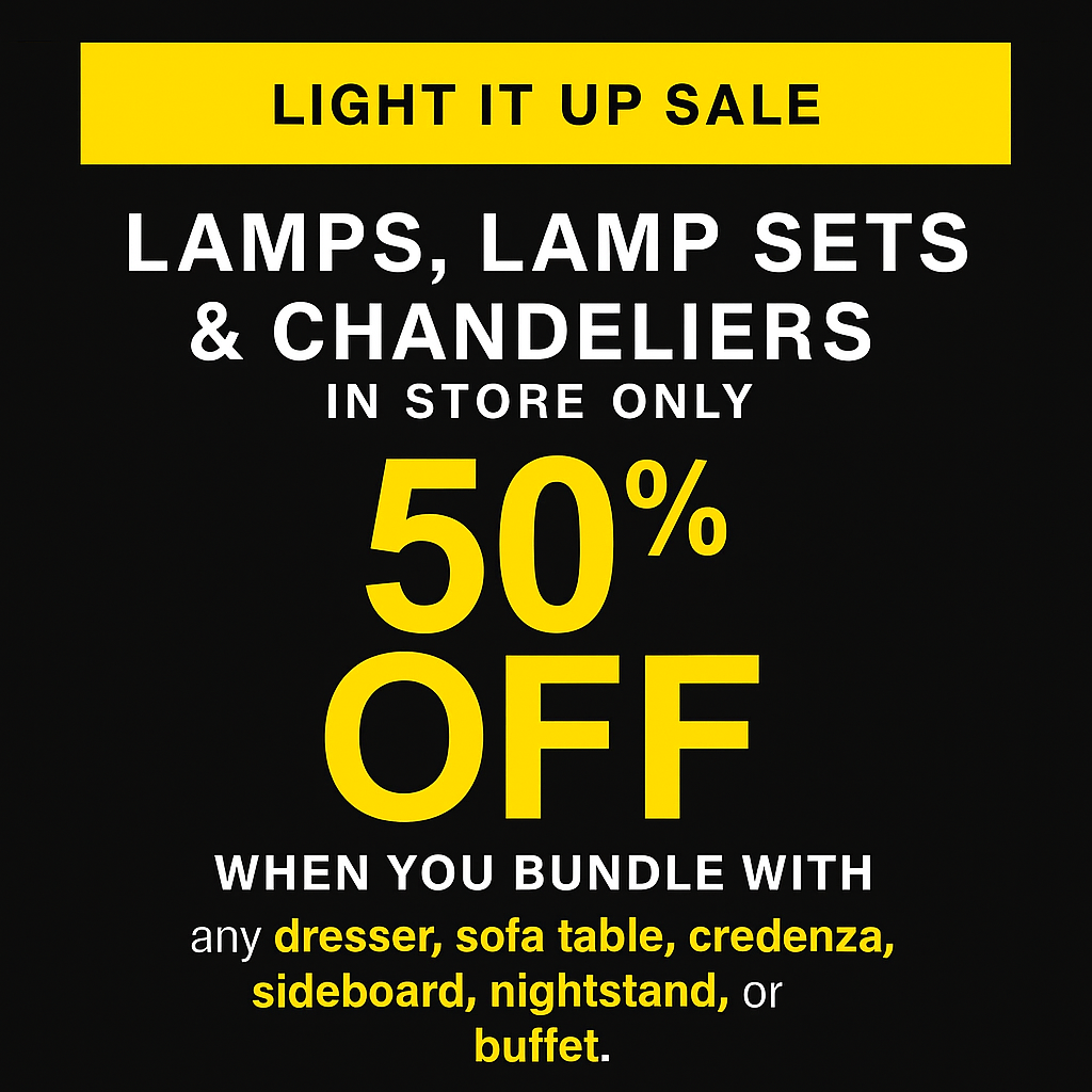 Get 50% OFF lamps when you bundle select items