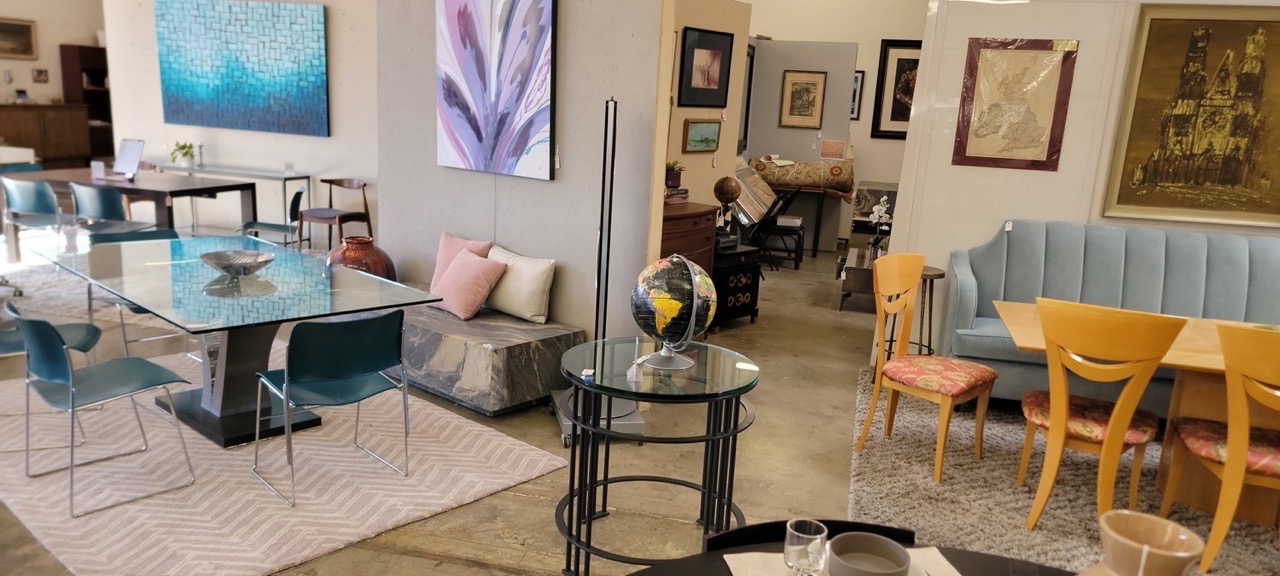 Curated furniture art decor and wall beds at Design Consignment Gallery on Miramar Road